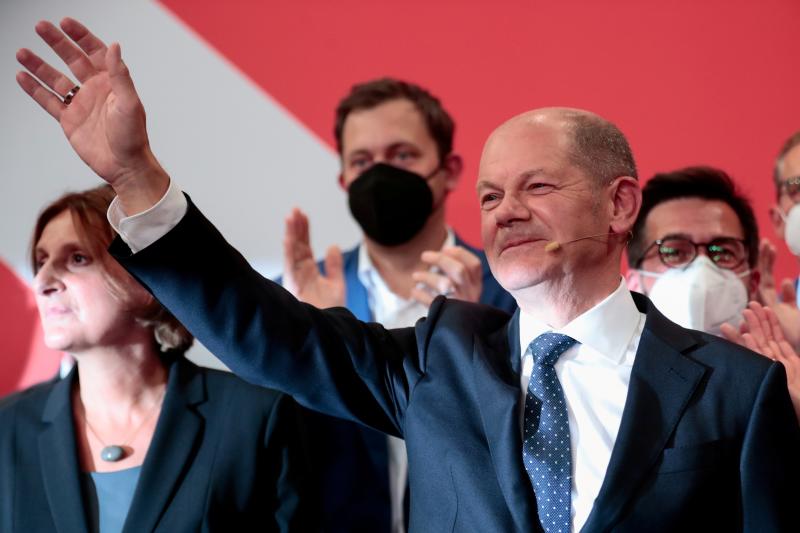 El actual ministro de Finanzas y candidato a canciller federal del Partido Socialdemócrata Olaf Scholz