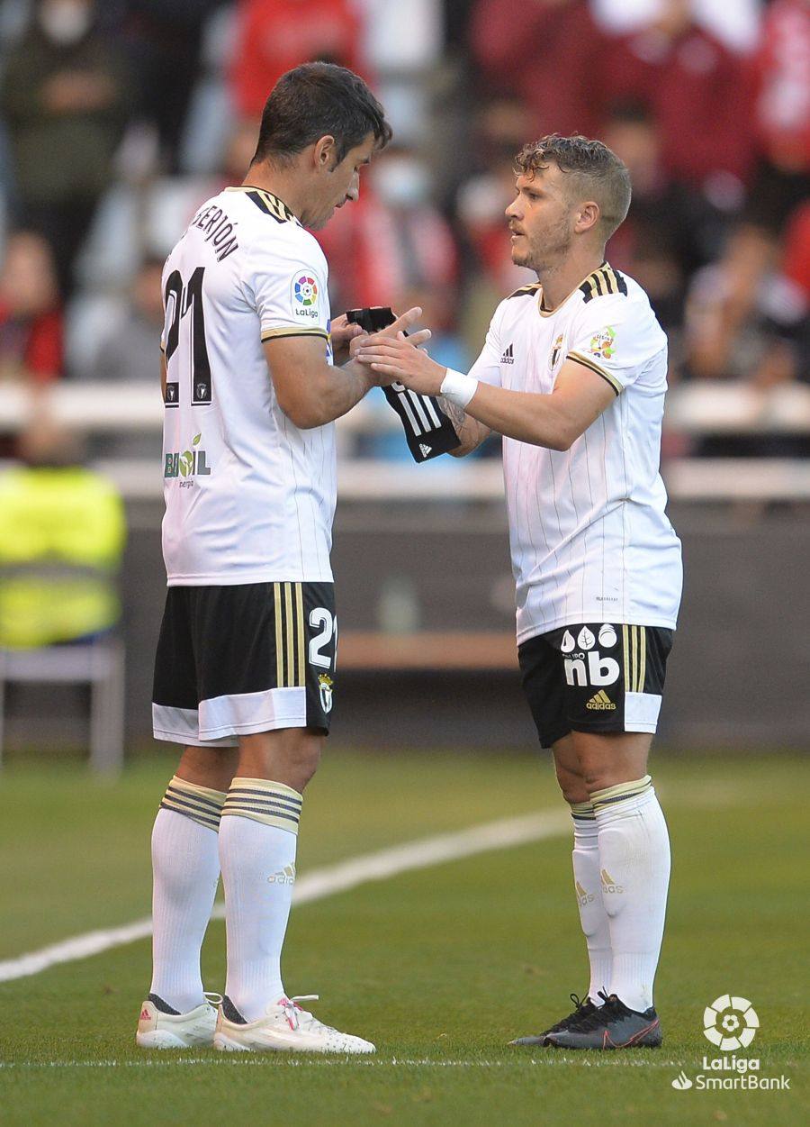 Grego celebra el gol anotado ante el Mirandés.