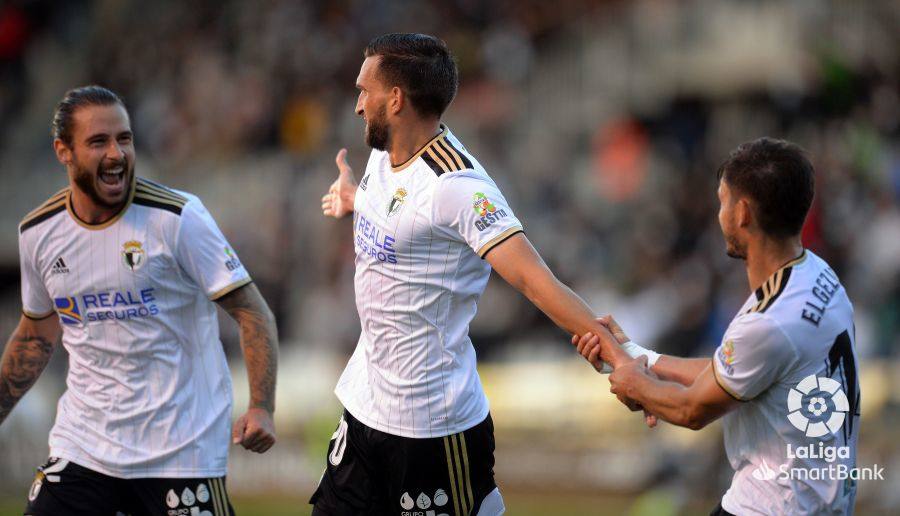 Grego celebra el gol anotado ante el Mirandés.