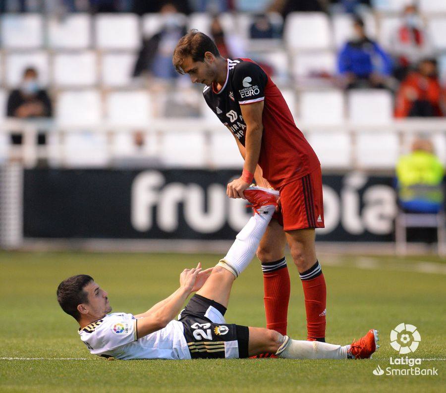 Grego celebra el gol anotado ante el Mirandés.