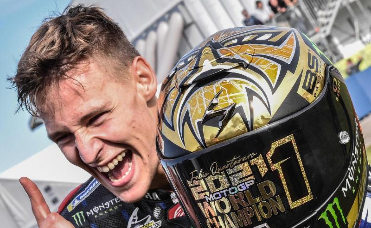 El campeón del mundo de MotoGP de 2021, Fabio Quartararo. 