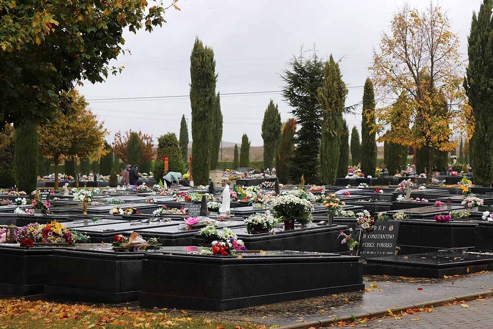 Fotos: La lluvia está marcando las visitas al cementerio de Burgos