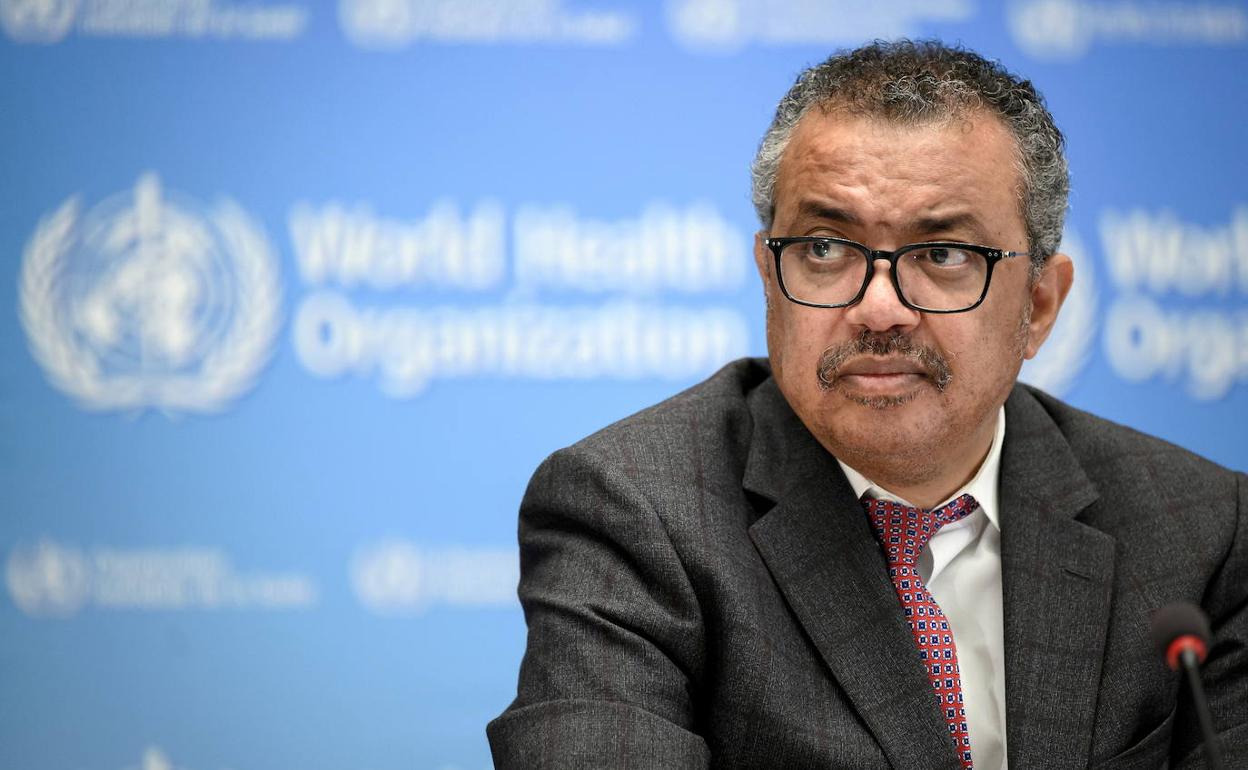 El director general de la Organización Mundial de la Salud, Tedros Adhanom, durante una rueda de prensa. 