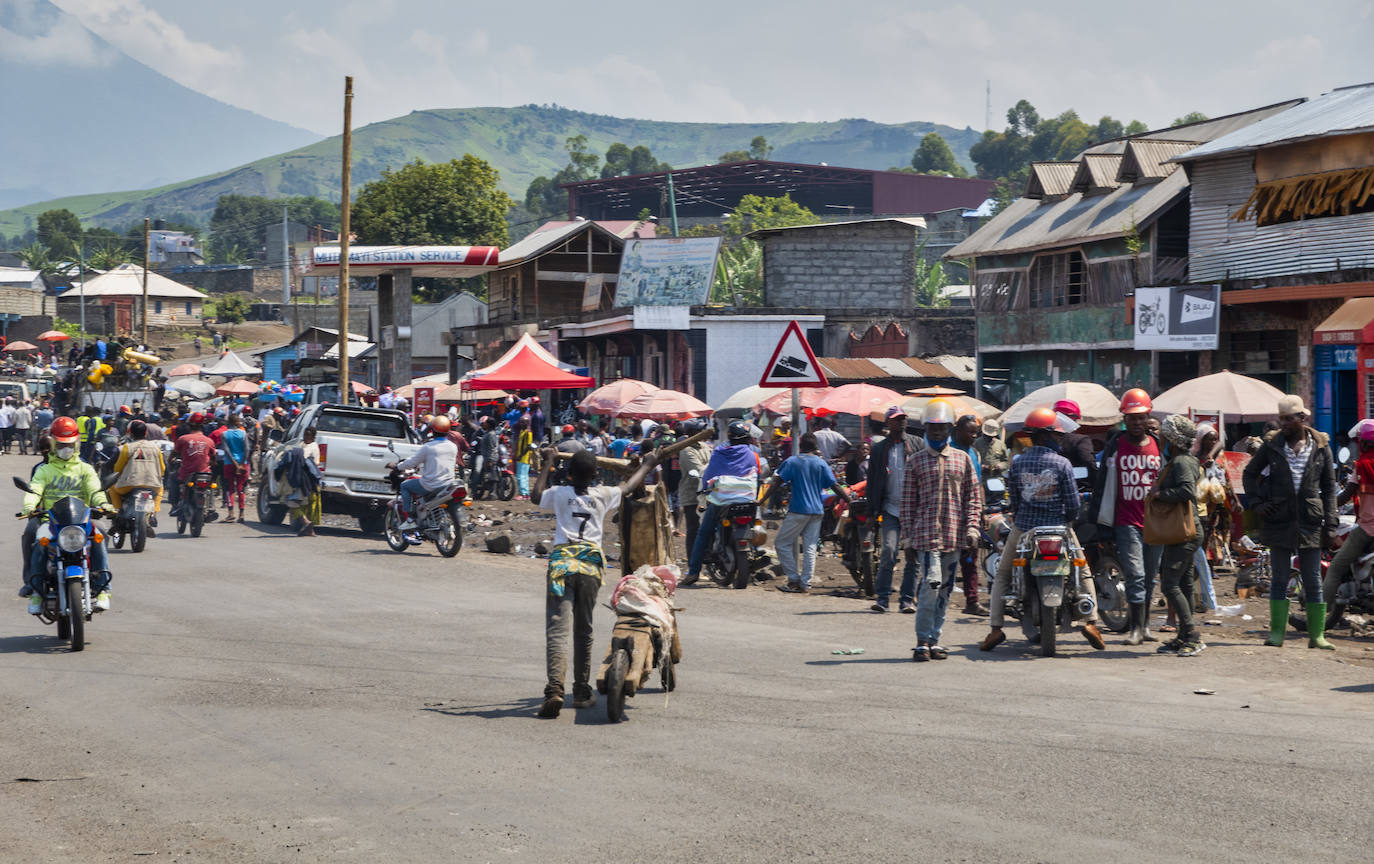 Vista de una de las vías principales de la ciudad de Goma en el Congo