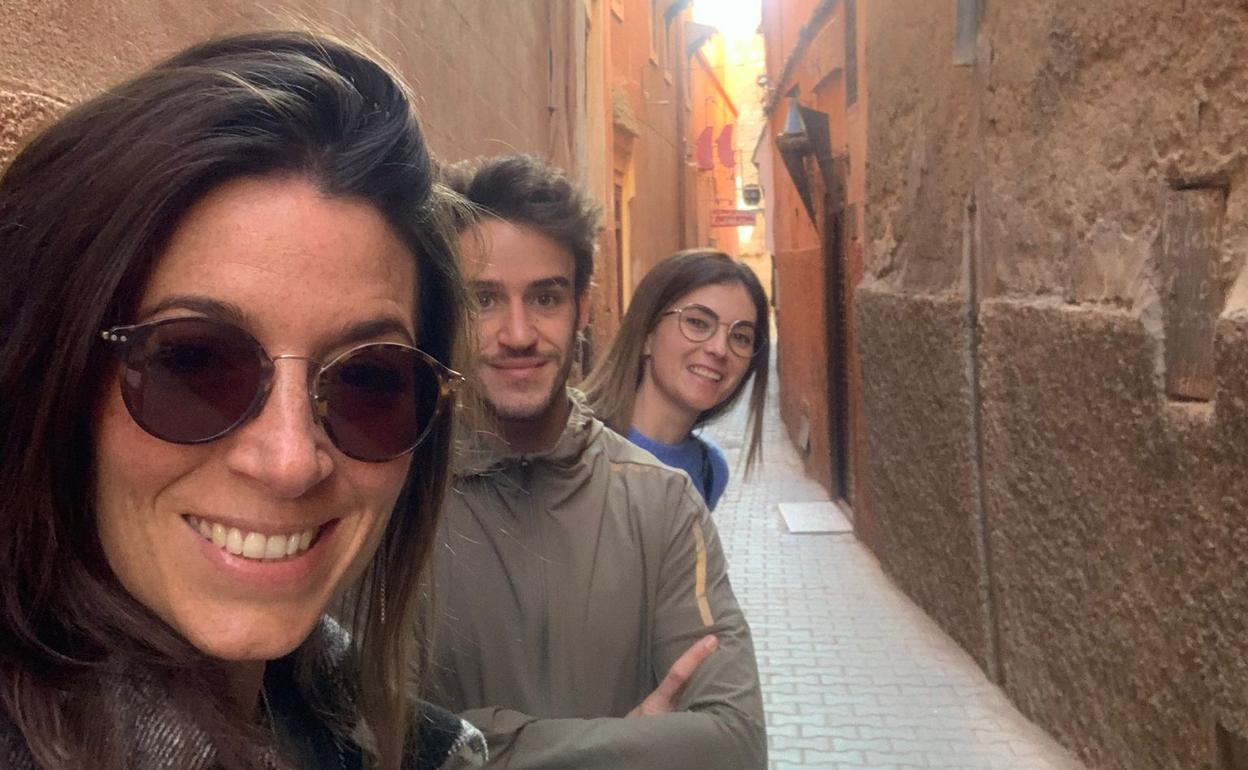 Los tres burgaleses atrapados en Marruecos: Andrea, Manuel y Patricia. 