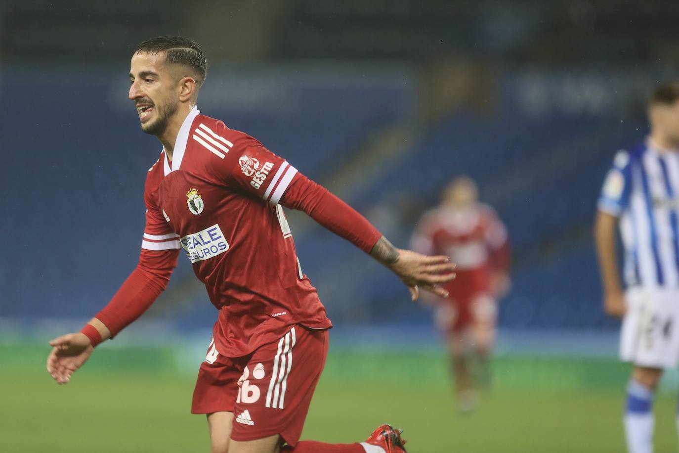 El Burgos CF celebra la victoria. 