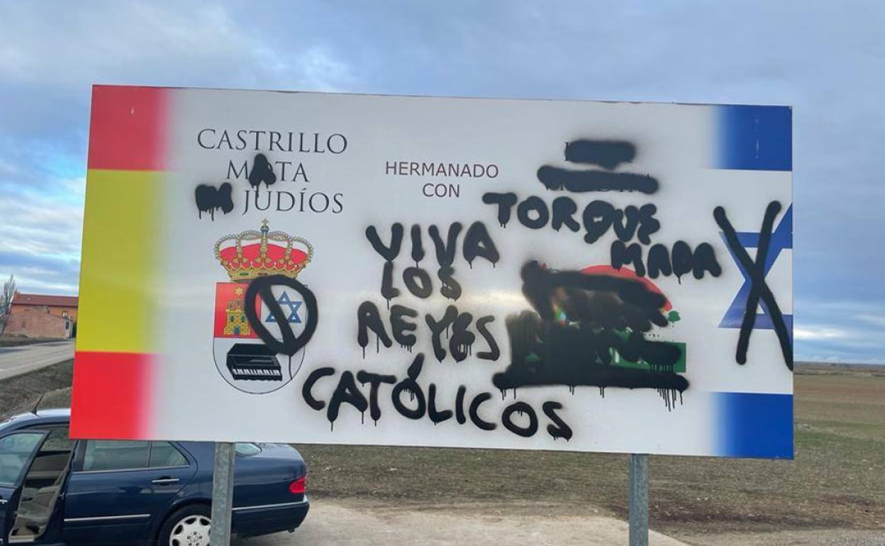 Imagen de una de las pintadas antisemitas.