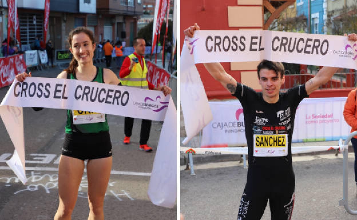 Cristina Ruiz y Pablo Sánchez, tras cruzar la línea de meta.