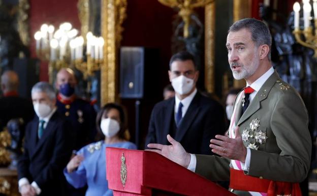 El Rey Felipe VI, en su discurso de la Pascua Militar. 