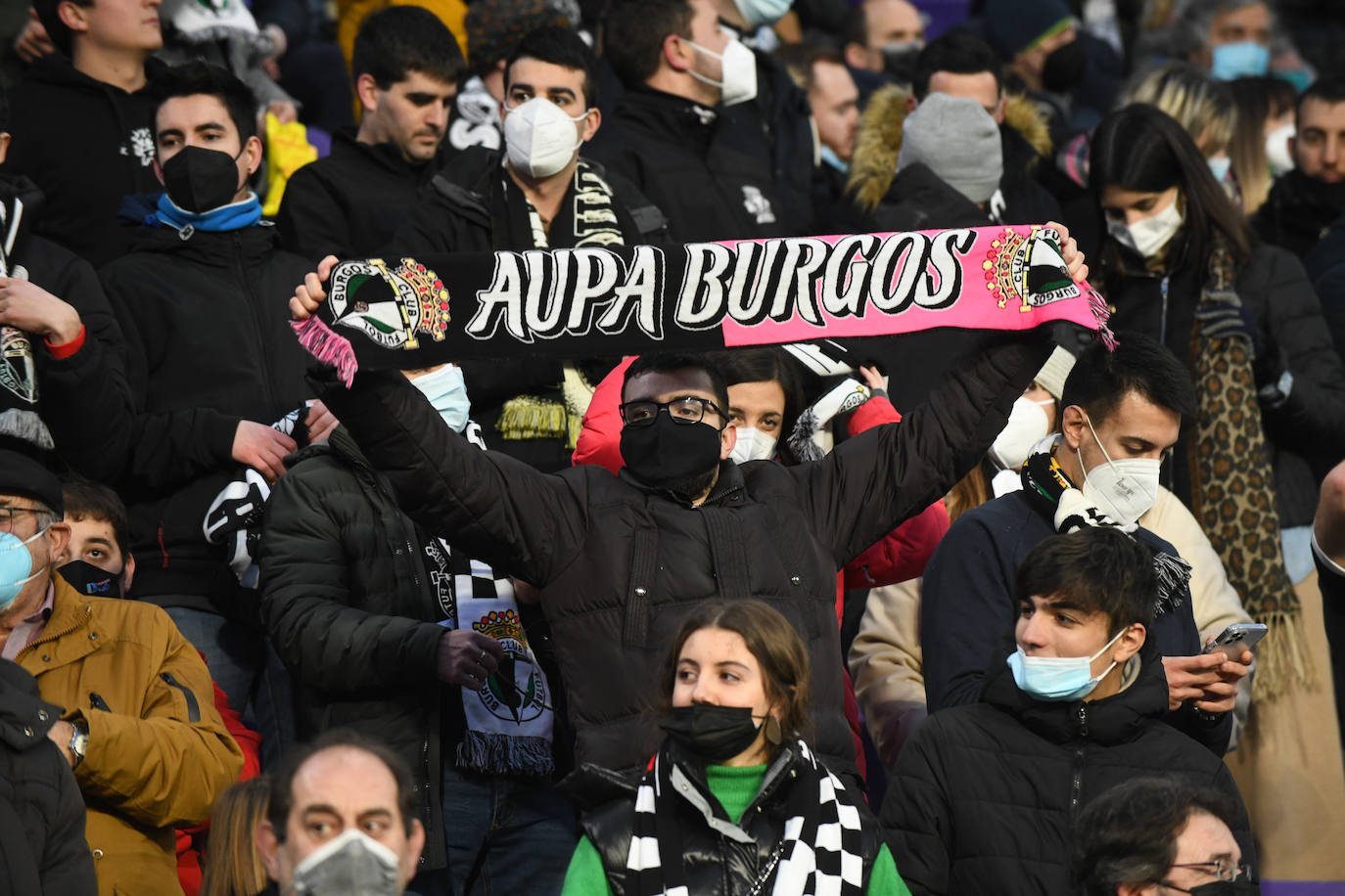 Centenares de aficionados del Burgos CF se hicieron notar en Valladolid.