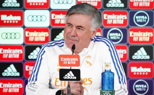 Carlo Ancelotti, en rueda de prensa. 