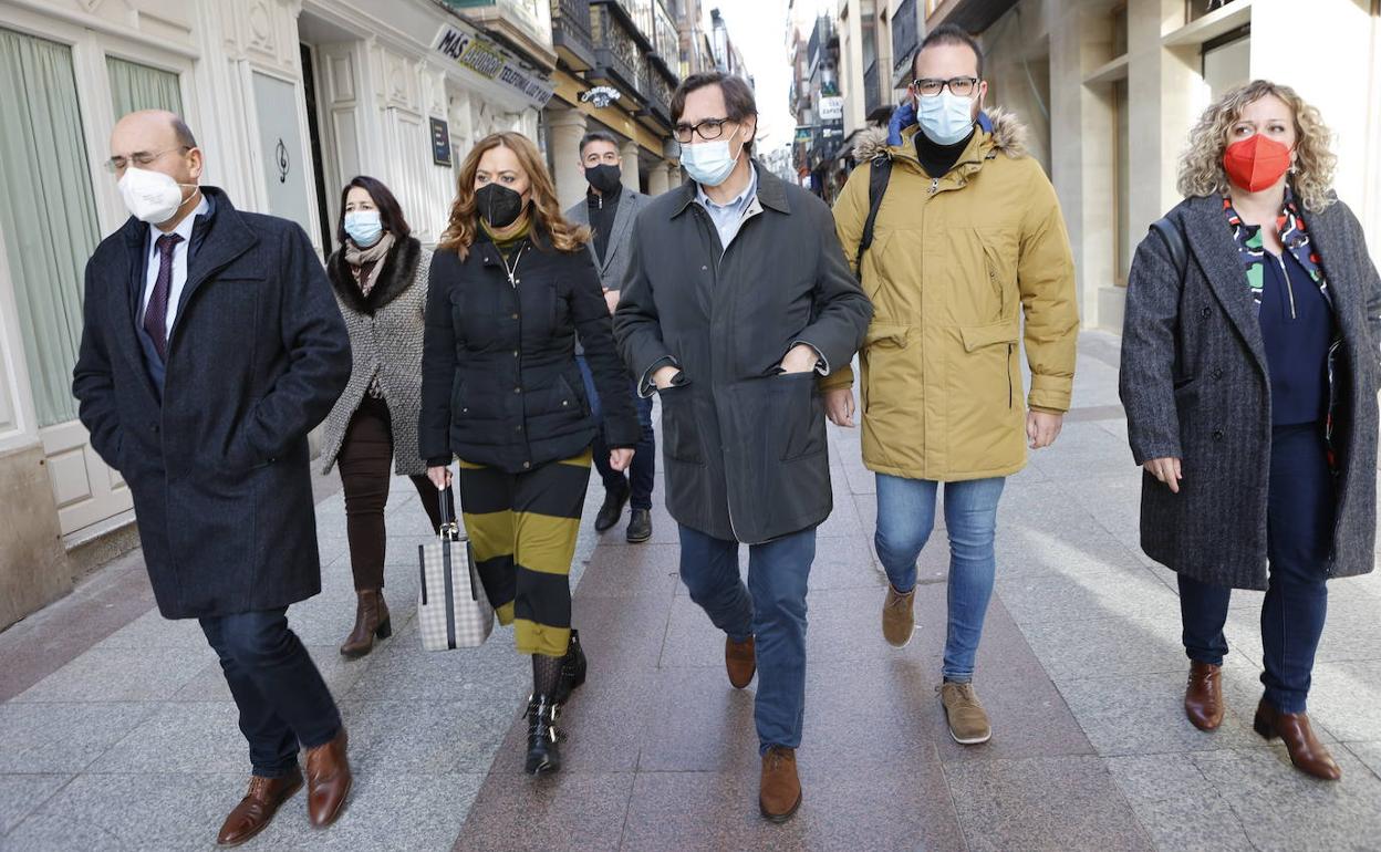 Salvador Illa, candidatos y dirigentes del PSOE, en Soria.