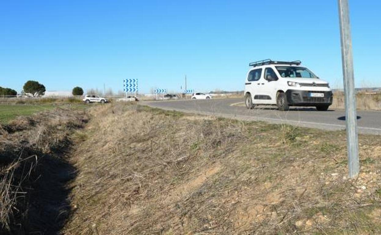 Lugar junto a la carretera de Traspinedo donde se halló el cuerpo de Esther López. 