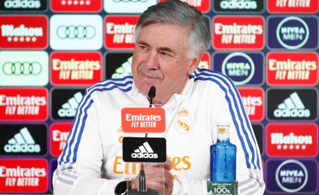 Carlo Ancelotti, en rueda de prensa. 