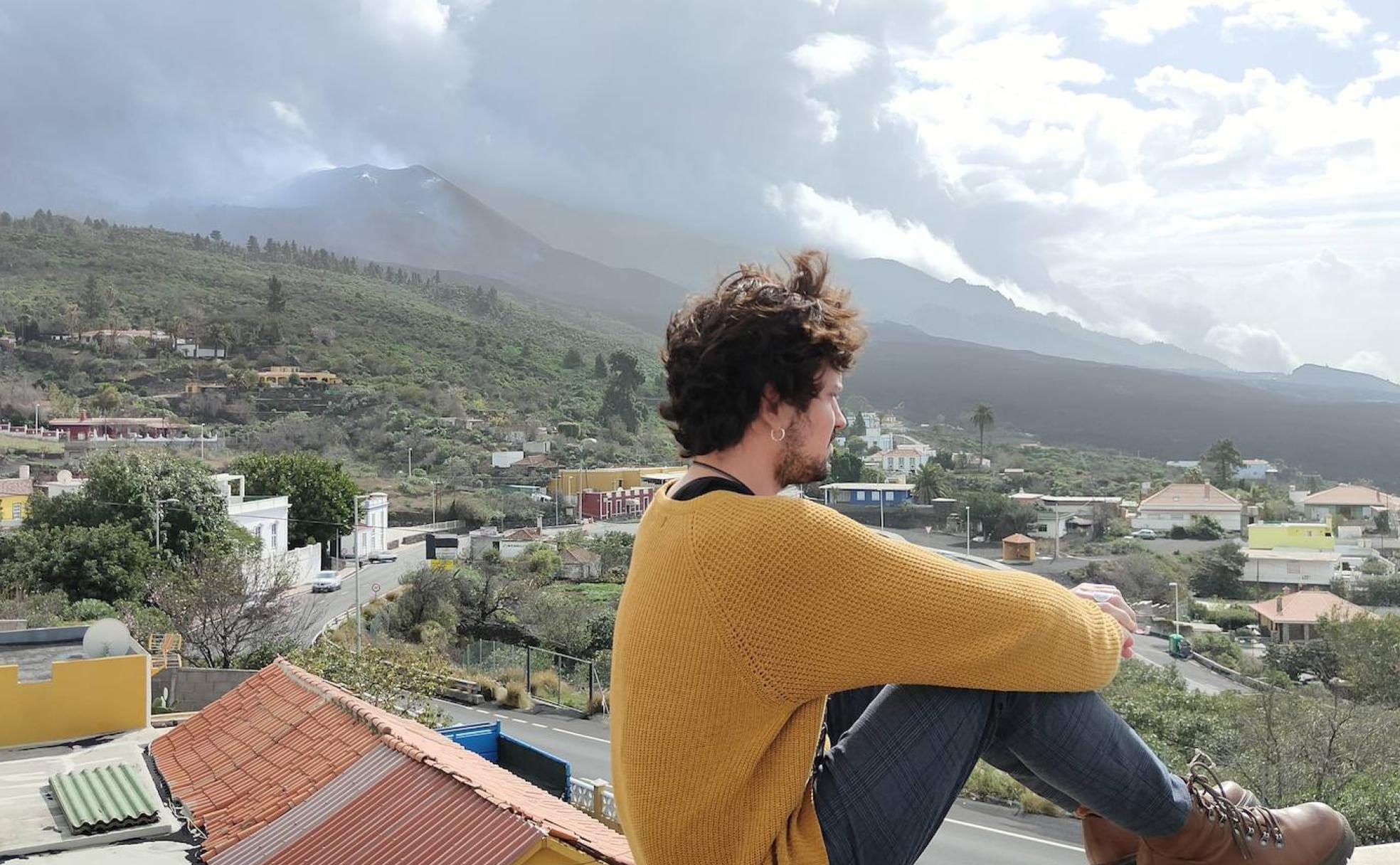 Carlo Cuñado en La Palma, donde viajó para hacer su reportaje sobre la isla tras el volcán. 