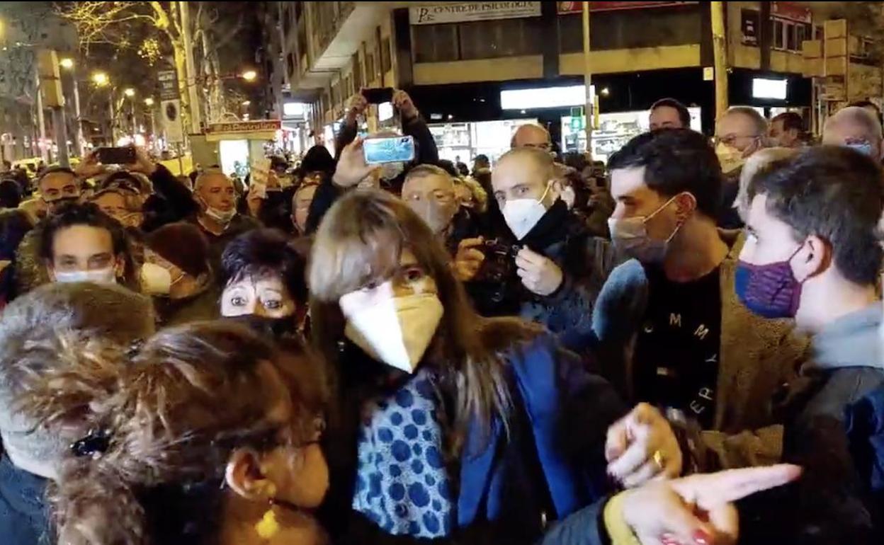 La presidenta del Parlament de Cataluña, Laura Borràs, este sábado en la manifestación en la Meridiana de Barcelona.