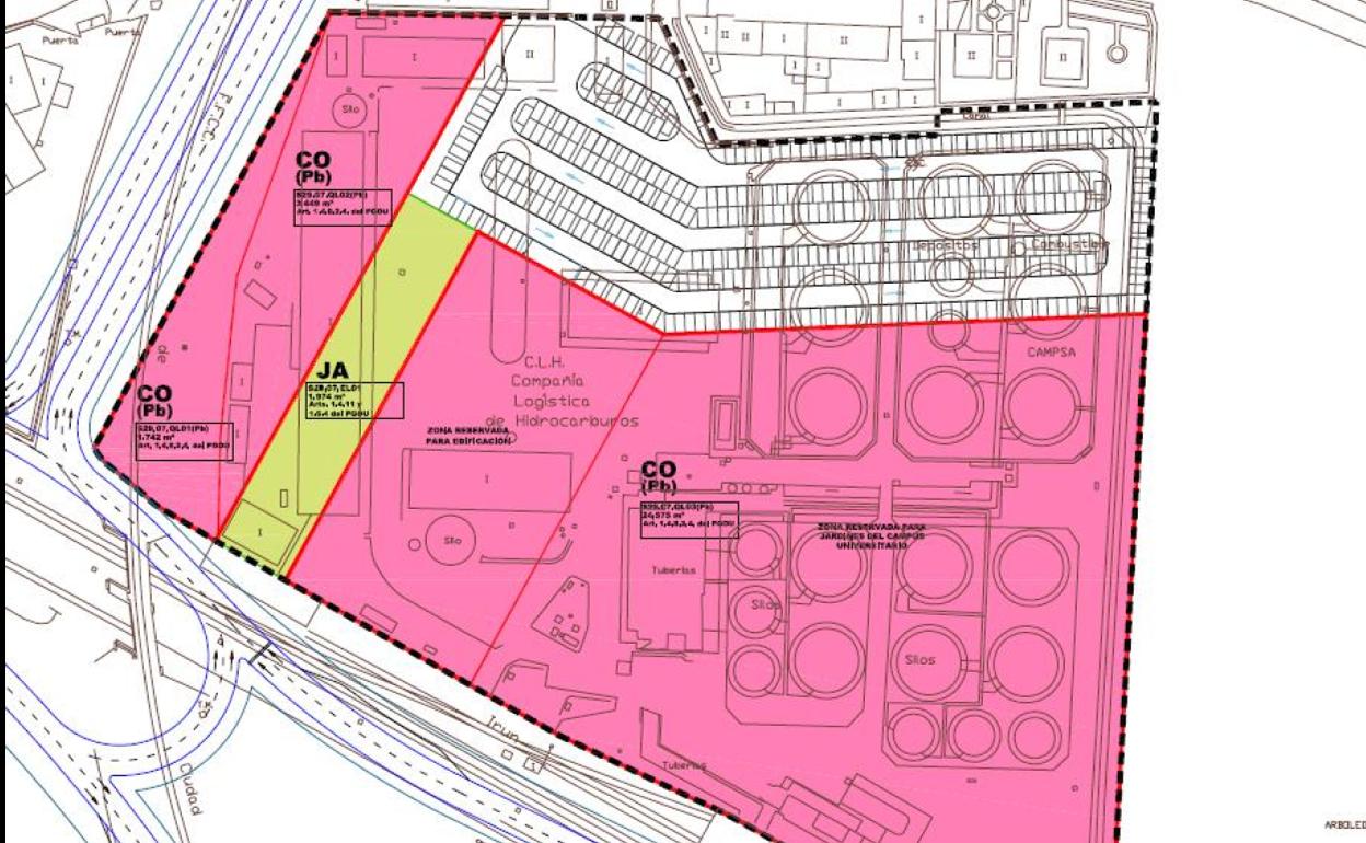 Plano de la parcela donde se ubicará el recinto ferial