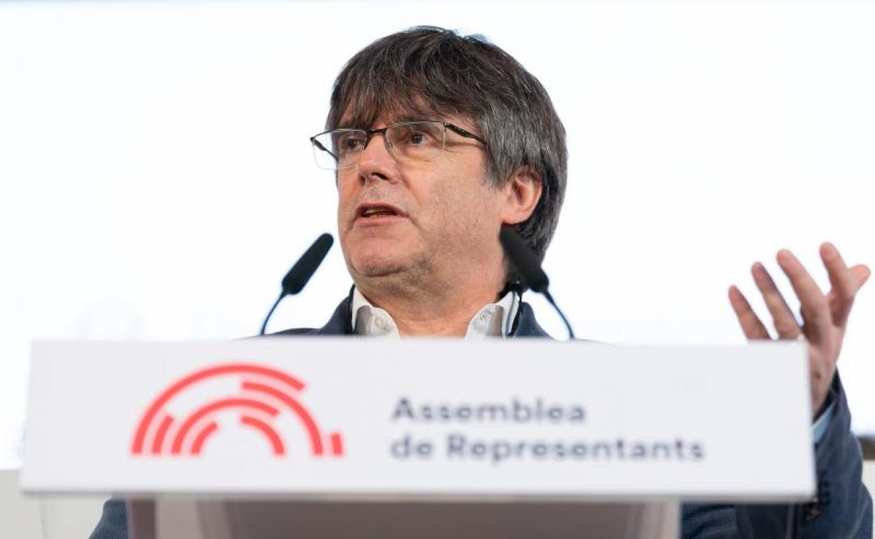 El expresidente de la Generalitat Carles Puigdemont, este sábado en Canet de Rosselló (Francia).
