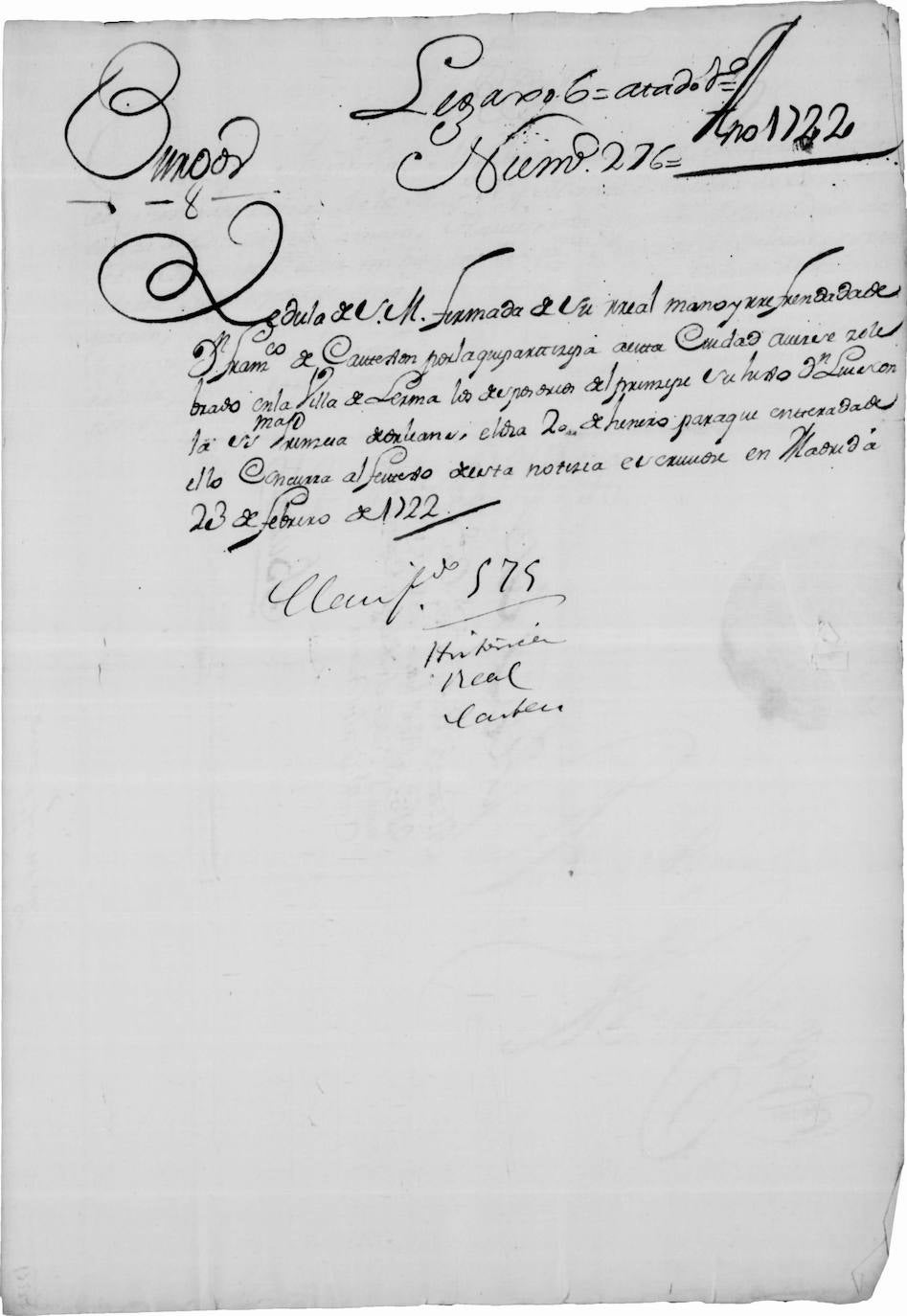 Carta de Felipe V a la ciudad de Burgos participando haberse celebrado en Lerma, el 20 de enero, los desposorios del príncipe Luis, su hijo, con la Princesa de Orleans. 