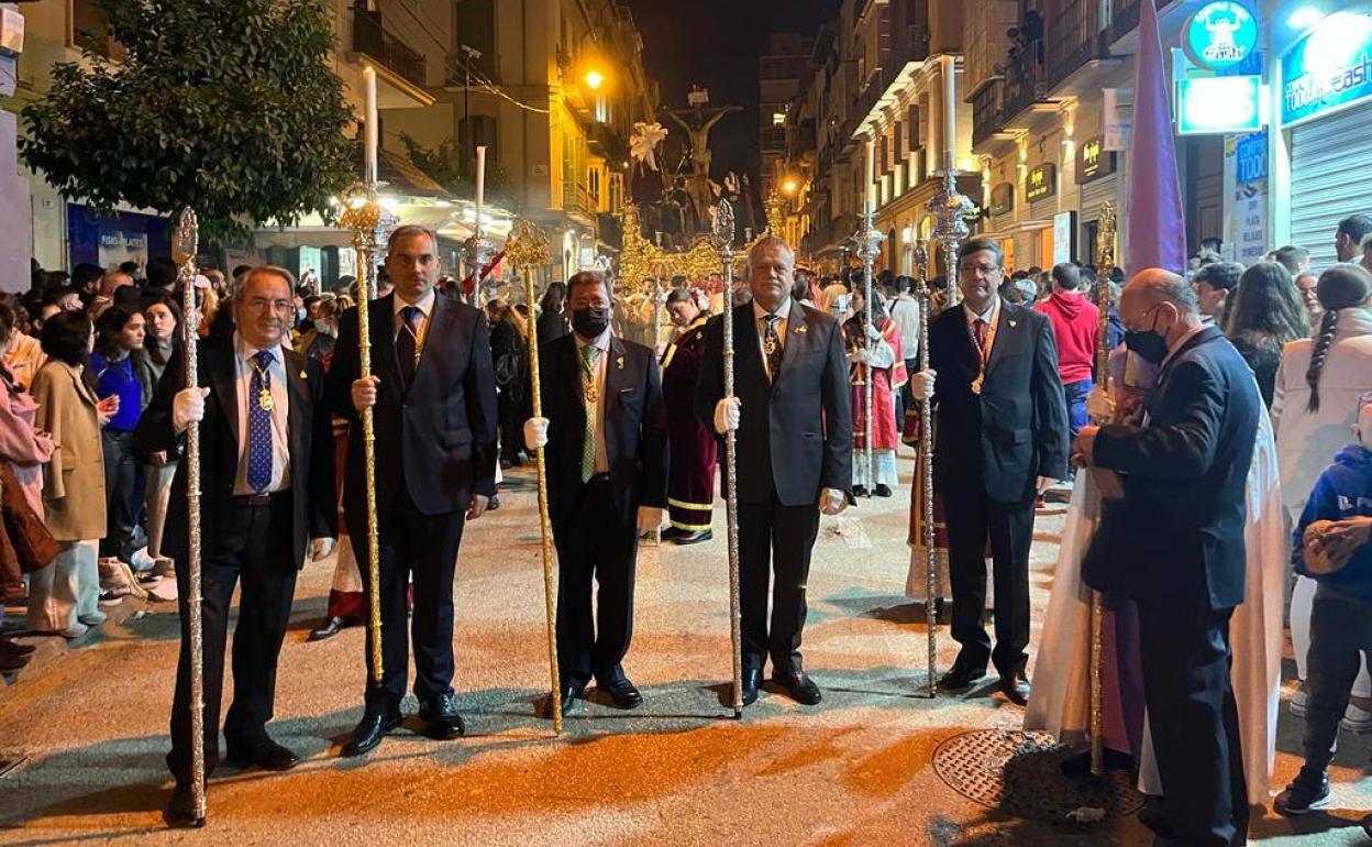 La comitiva burgalesa en la procesión del Miércoles Santo en Málaga