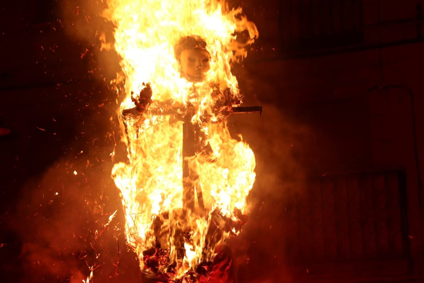 Celebración de la quema del Judas en Villadiego