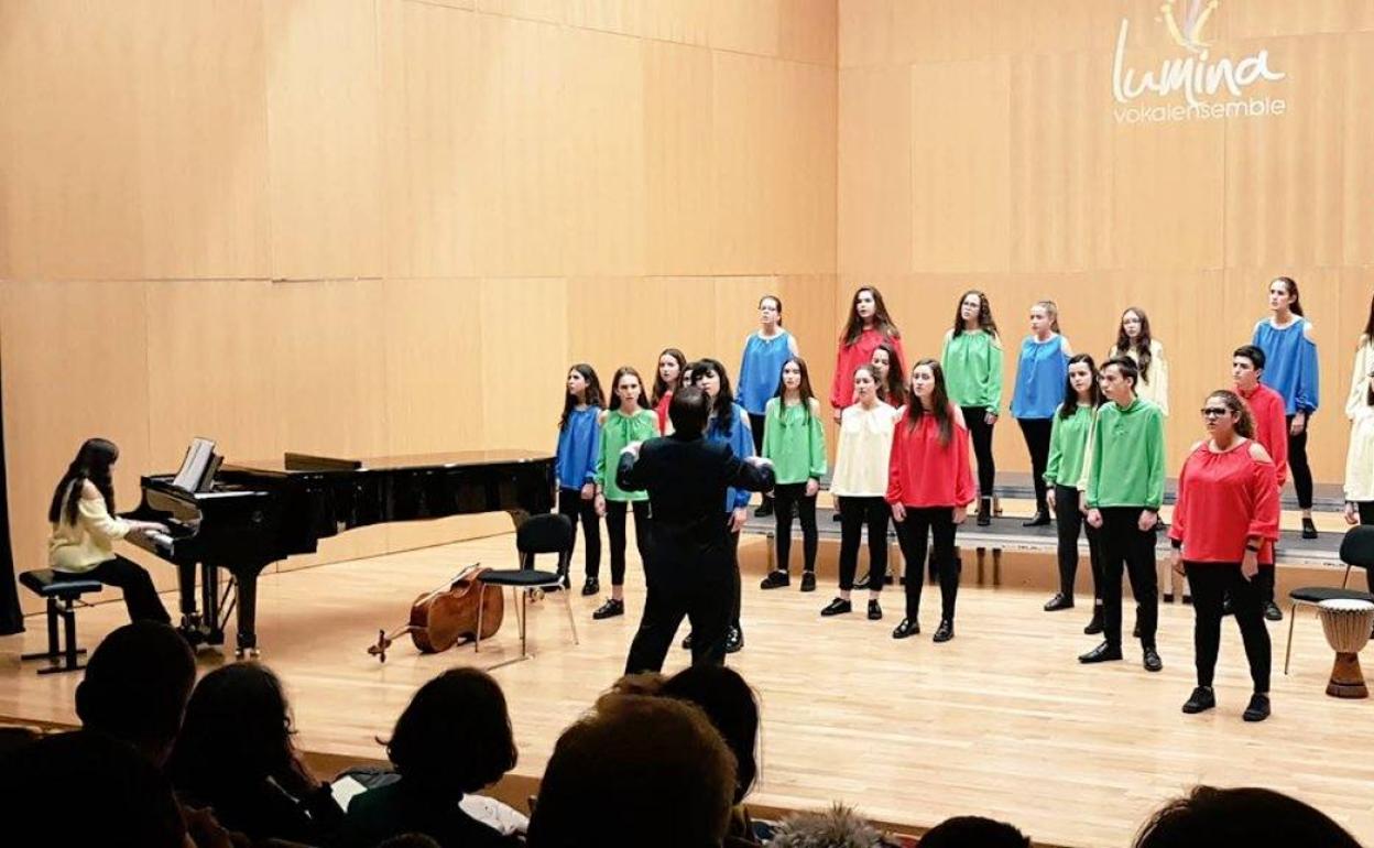 La coral Lumina Vokalensemble, durante un ensayo. 