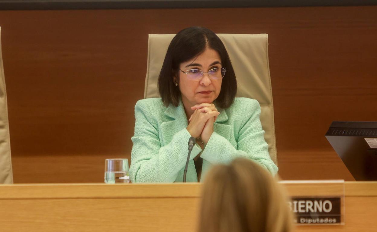 La ministra Carolina Darias, durante su comparecencia.