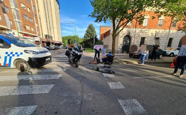 Herido el conductor de un patinete al ser golpeado por un turismo en Burgos