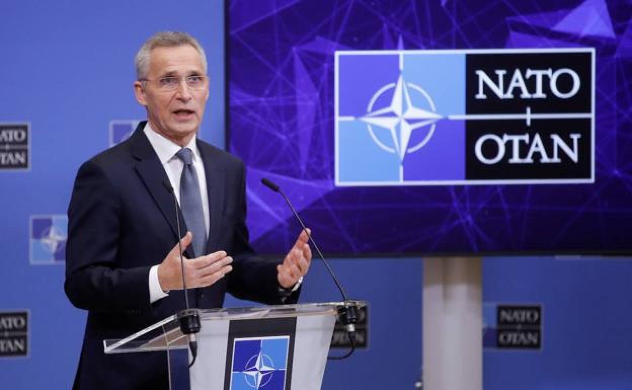 El secretario general de la OTAN, Jens Stoltenberg, en la rueda de prensa previa a la cumbre de Madrid. 