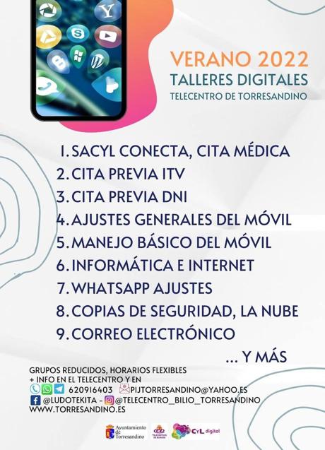 Imagen - Cartel de los talleres digitales que ofrece Torresandino.