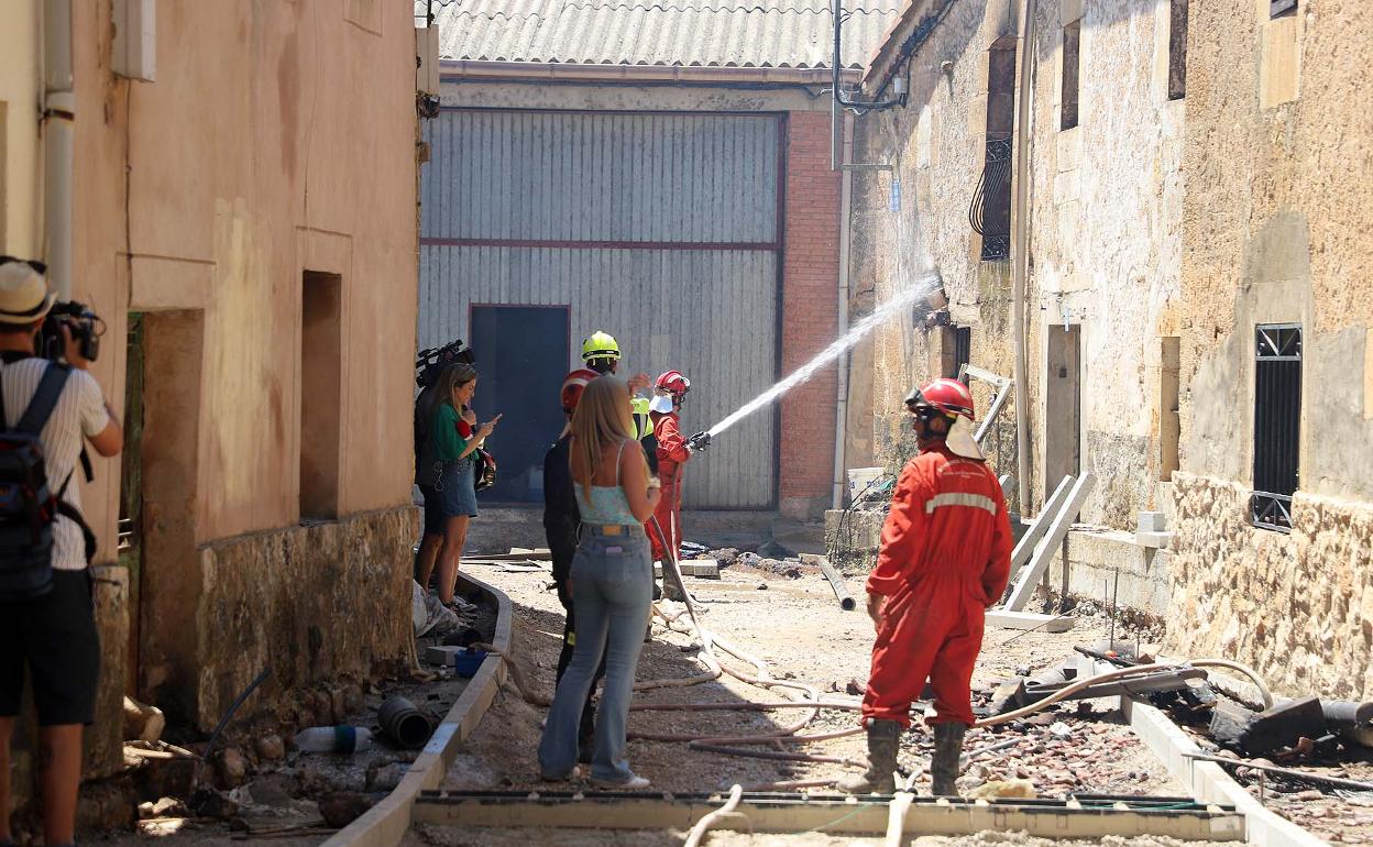 Santibáñez del Val, la localidad más afectada en el incendio.