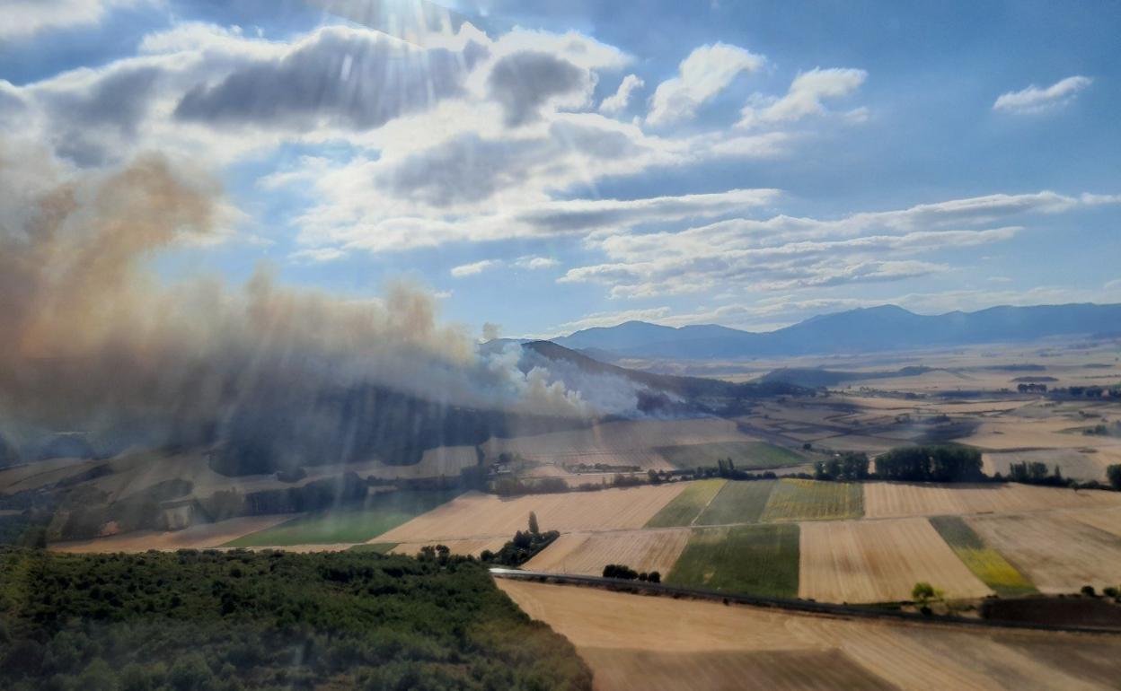 El fuego de Miranda puso en alerta la comarca en la tarde del viernes.