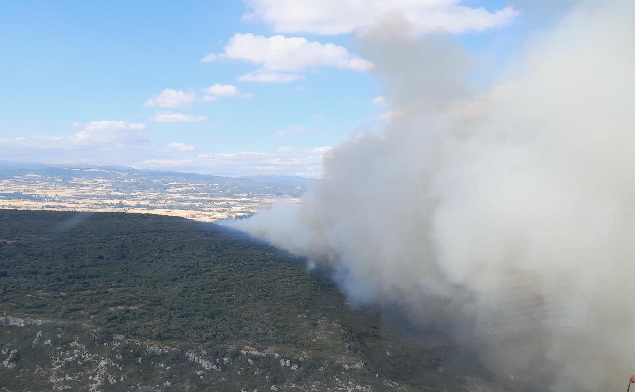 Incendio de Miranda de Ebro declarado en la tarde del viernes.