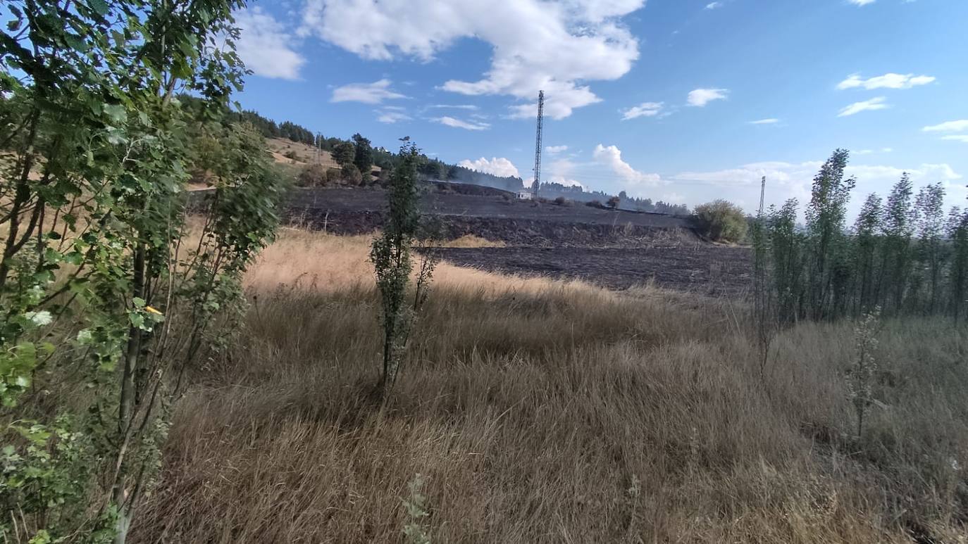 Tierra quemada en el cerro de San Miguel tras el incendio de Fuentecillas