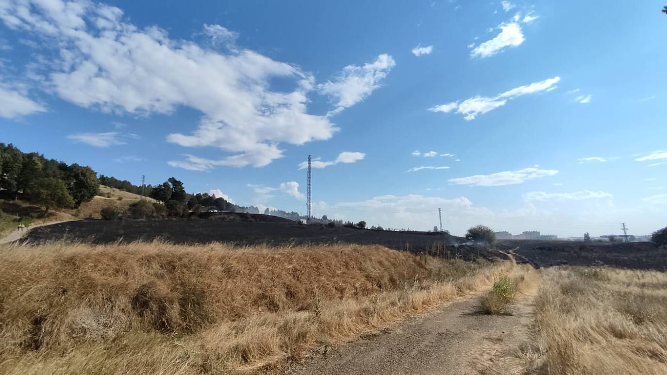 Tierra quemada en el cerro de San Miguel tras el incendio de Fuentecillas