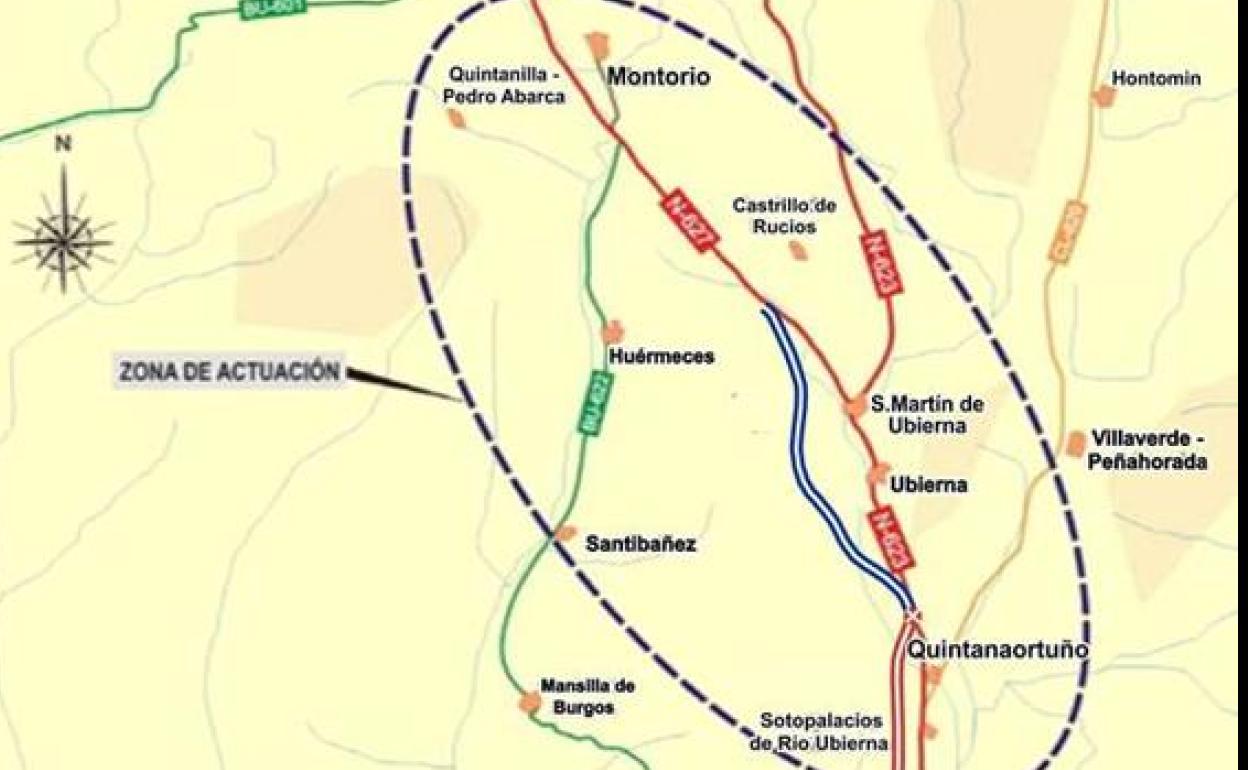 Imagen de la zona del tramo comprendido entre Quintanaortuño y Montorio. 