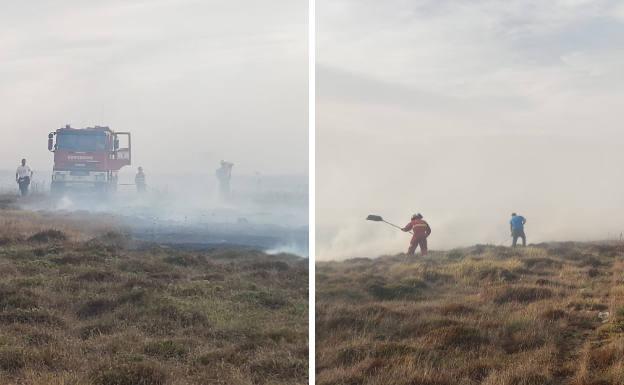 Los Bomberos se afanan en las labores de extinción sobre el terreno