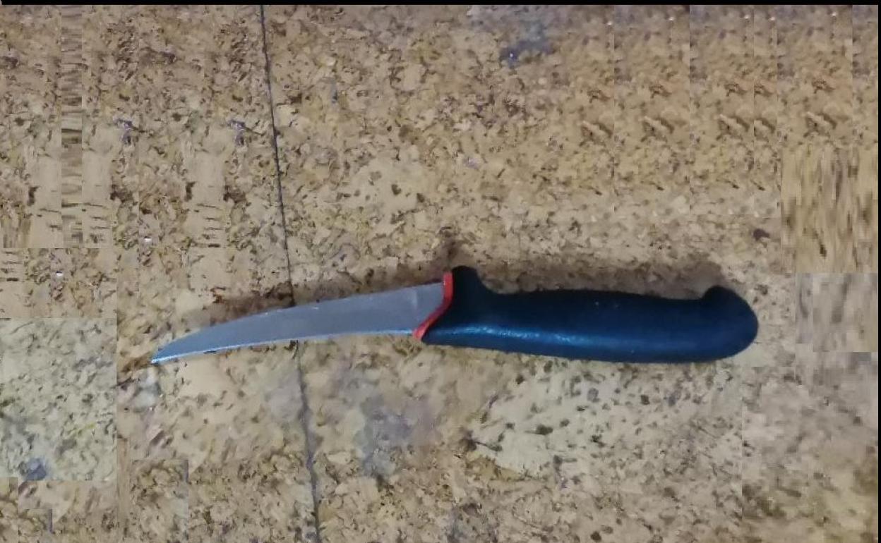 Cuchillo utilizado en el incidente.