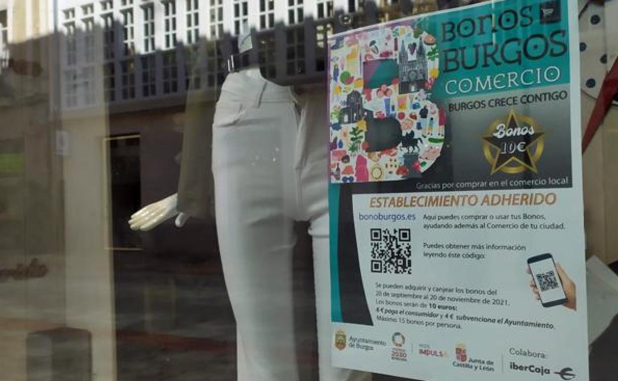 Cartel de una convocatoria anterior de bonos al consumo en Burgos. 