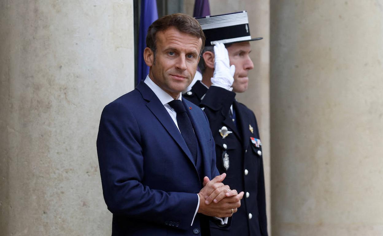 El presidente, Emmanuel Macron, en el Palacio del Elíseo. 