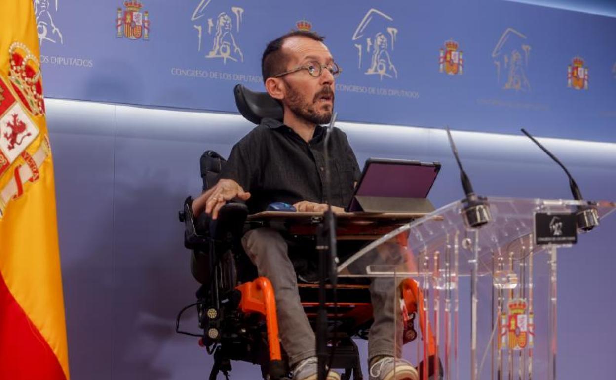 El portavoz de UP, Pablo Echenique, en el Congreso 