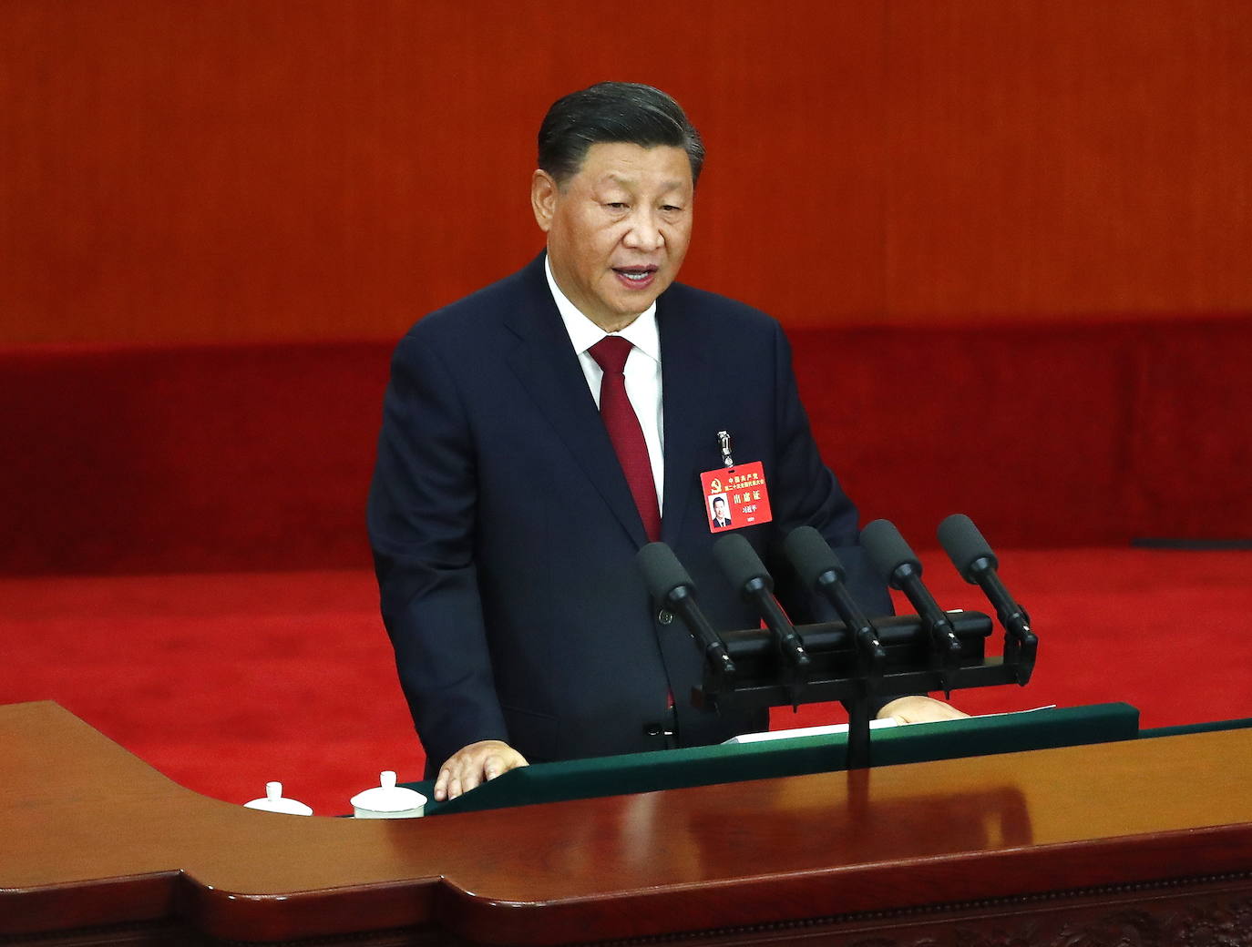 Xi Jinping durante la apertura del XX Congreso del Partido Comunista de China