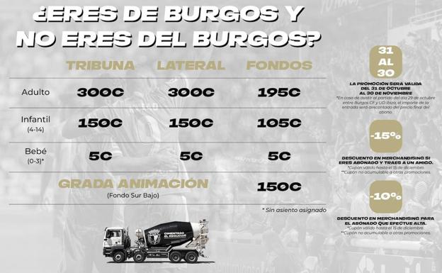 Precios de los abonos para la nueva campaña que comienza el 31 de octubre