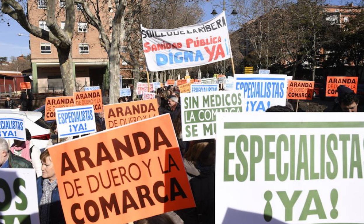 Imagen de una manifestación por la sanidad pública.