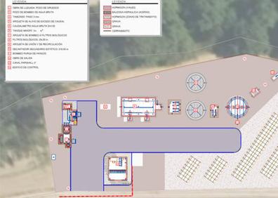 Imagen secundaria 1 - Arriba, planta de Sotillo de la Ribera; abajo, a la izquierda, planta de Quintana Martín Galíndez y a la dcha. actual vertido en Sotillo. 