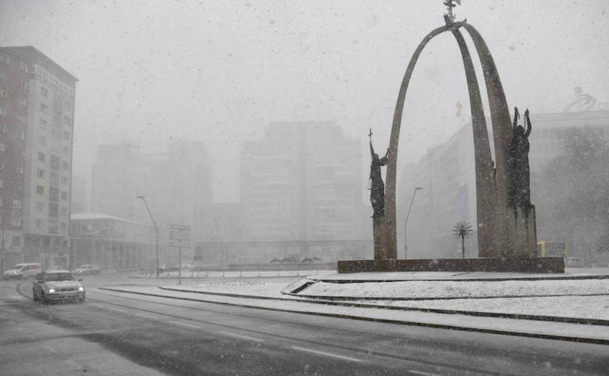 La nieve todavía no ha hecho acto de presencia en Burgos capital.