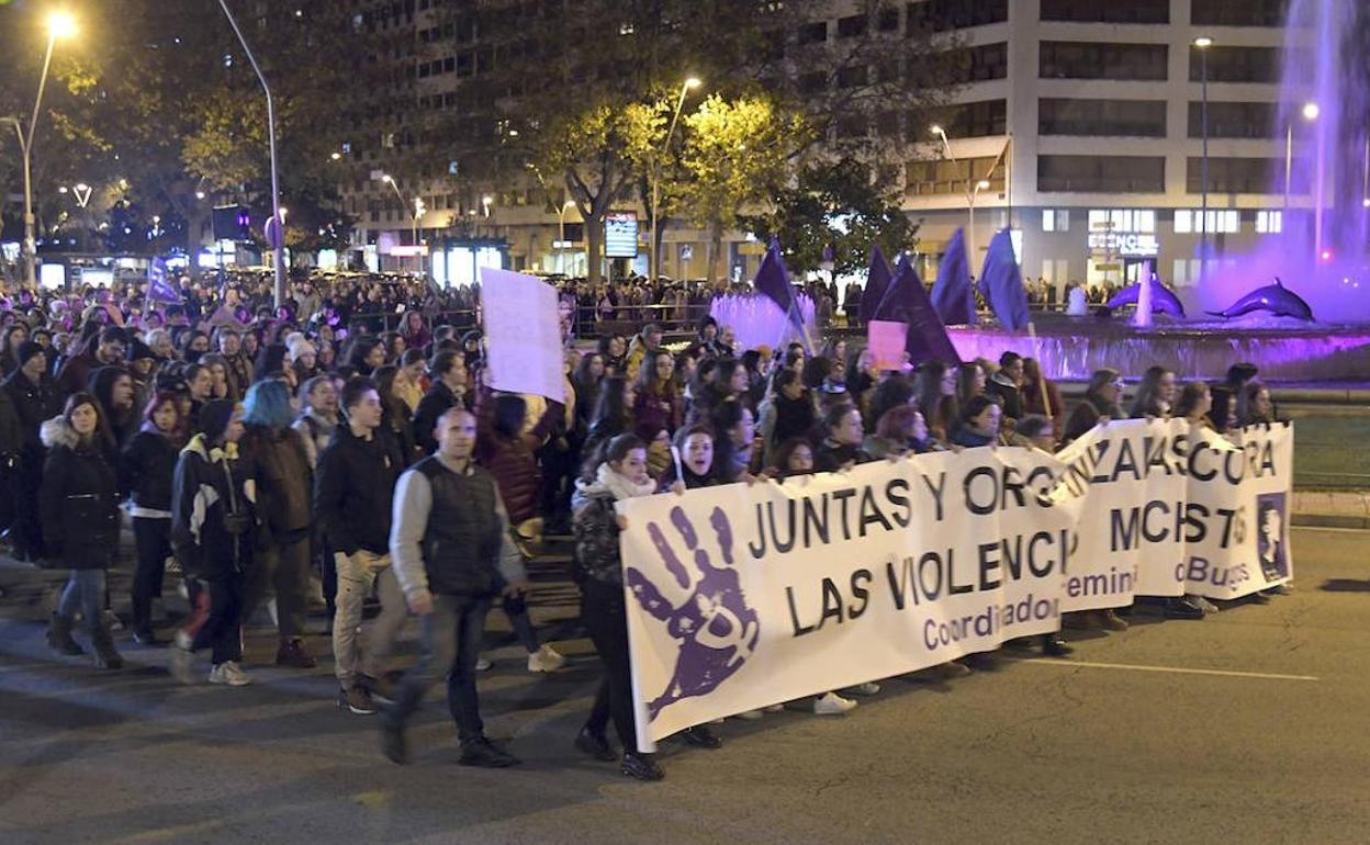 Manifestación en Burgos contra las violencias machistas. 