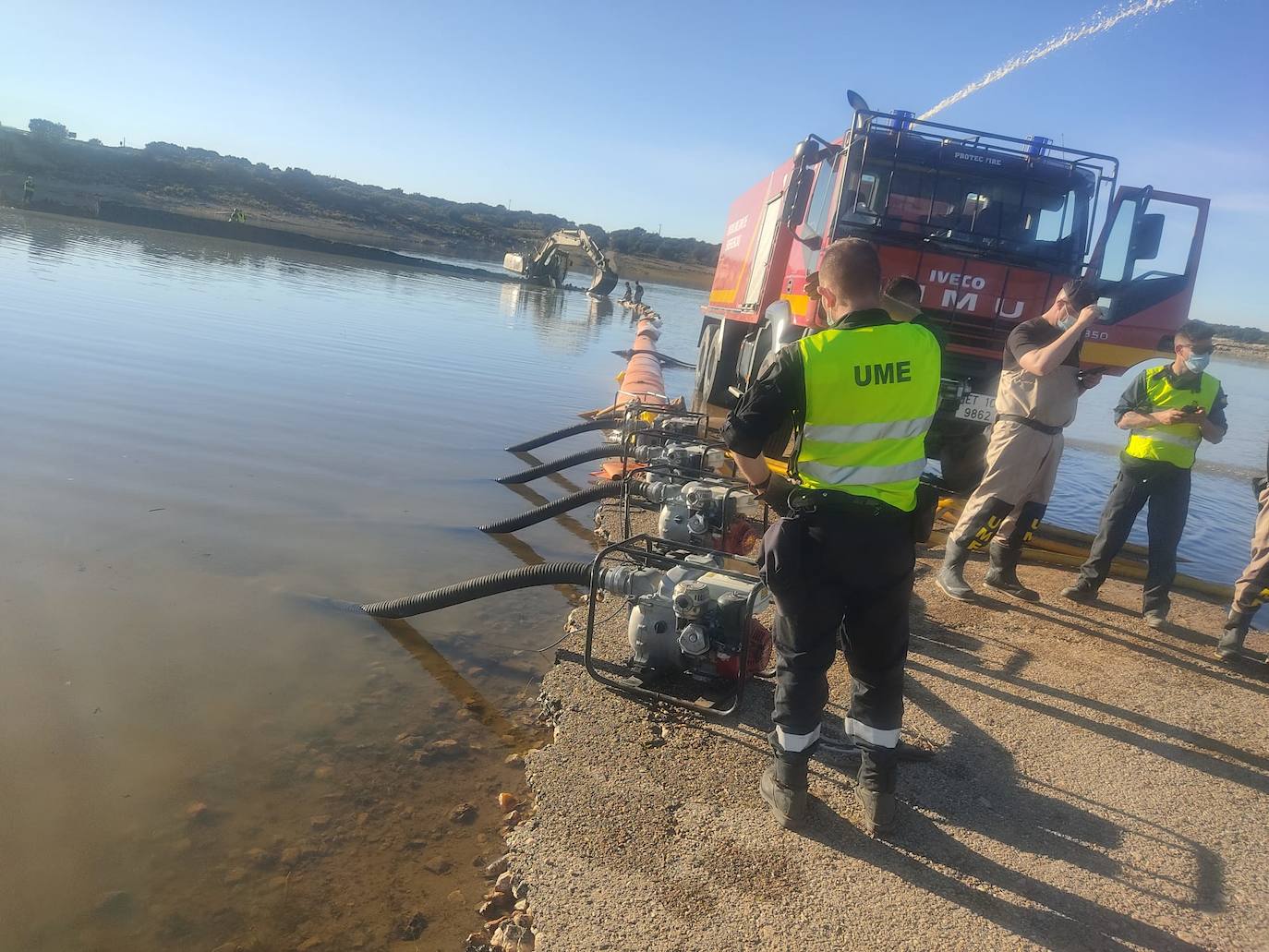 Ejercicios del Batallón de Intervención en Emergencias V (BIEM V) de la Unidad Militar de Emergencias (UME).