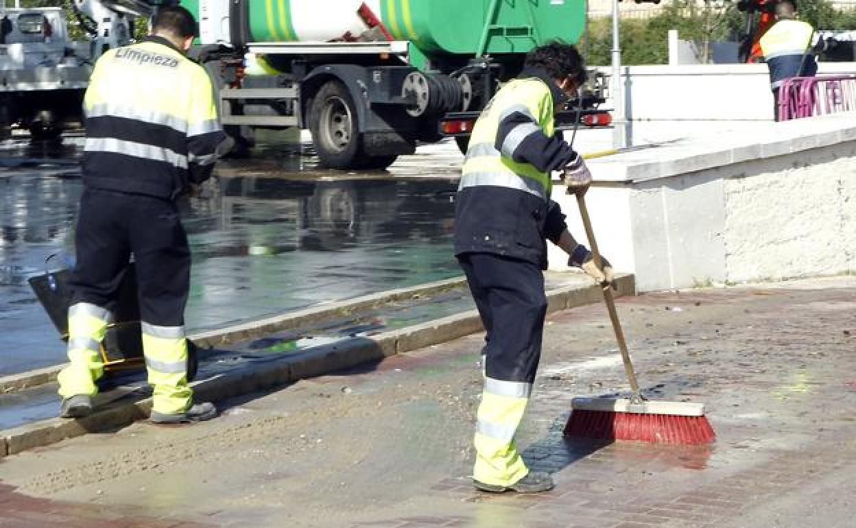 Trabajadores de la limpieza. 