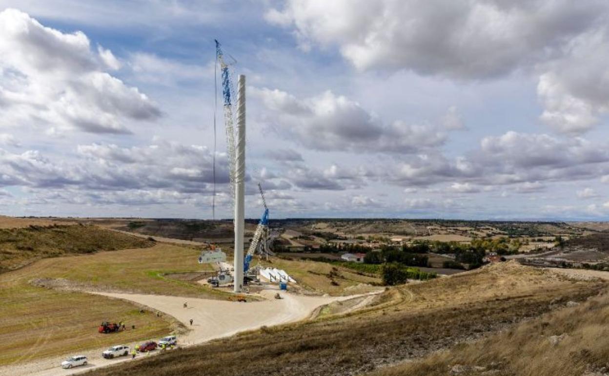 Construcción de un parque eólico en Burgos. 